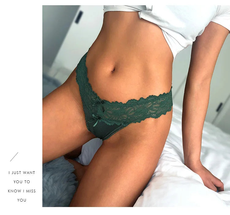 Sexy Lace Temptation Thong โ Low Waist G-String Panties