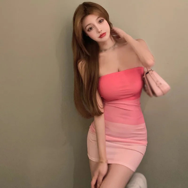 Sexy Strapless Mini Dress – Slim Fit