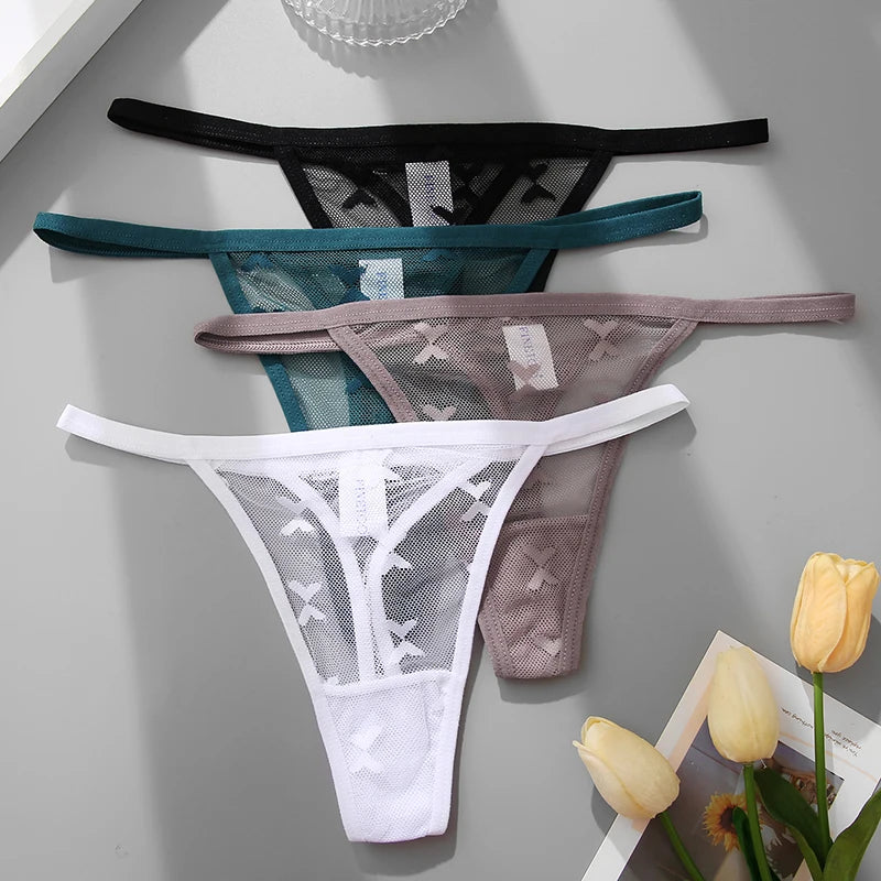 3-Pack Sheer Mesh G-Strings โ Sexy Low Rise G-Strings