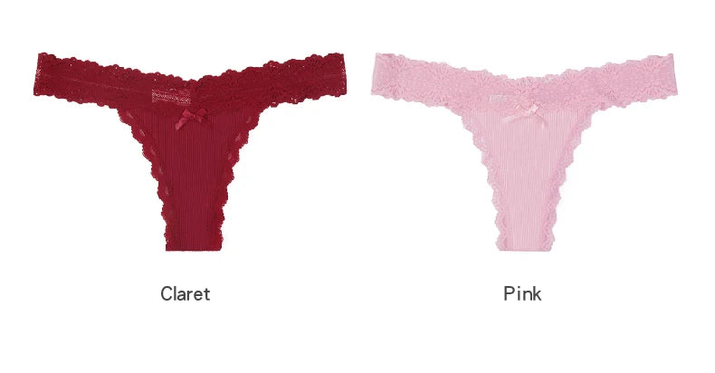 6-Pack Lace Bow Thongs – Soft, Low Rise, Ultra Sexy