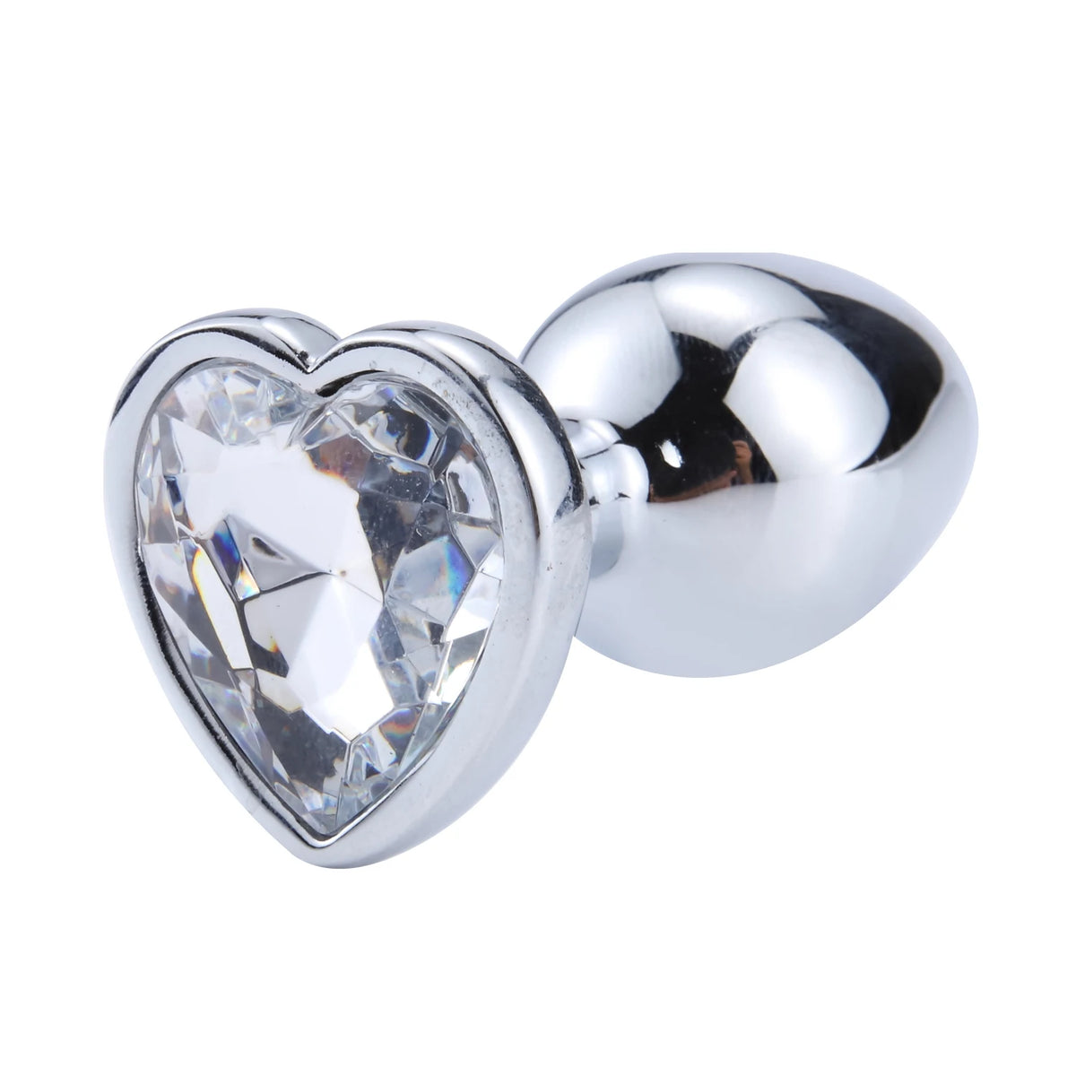 3 Sizes Stainless Steel Crystal Anal Plug β Heart Base