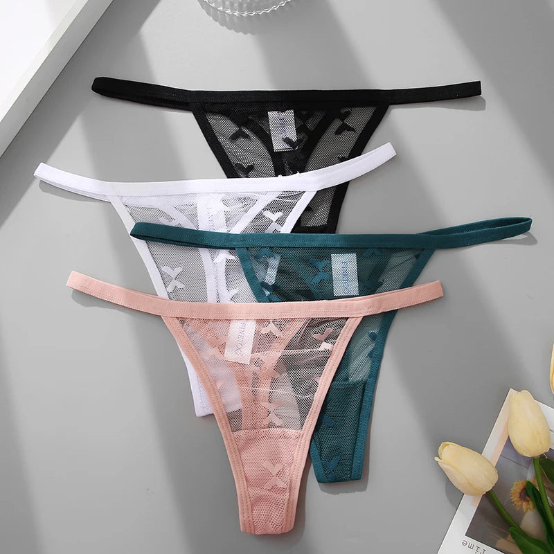 3-Pack Sheer Mesh G-Strings โ Sexy Low Rise G-Strings