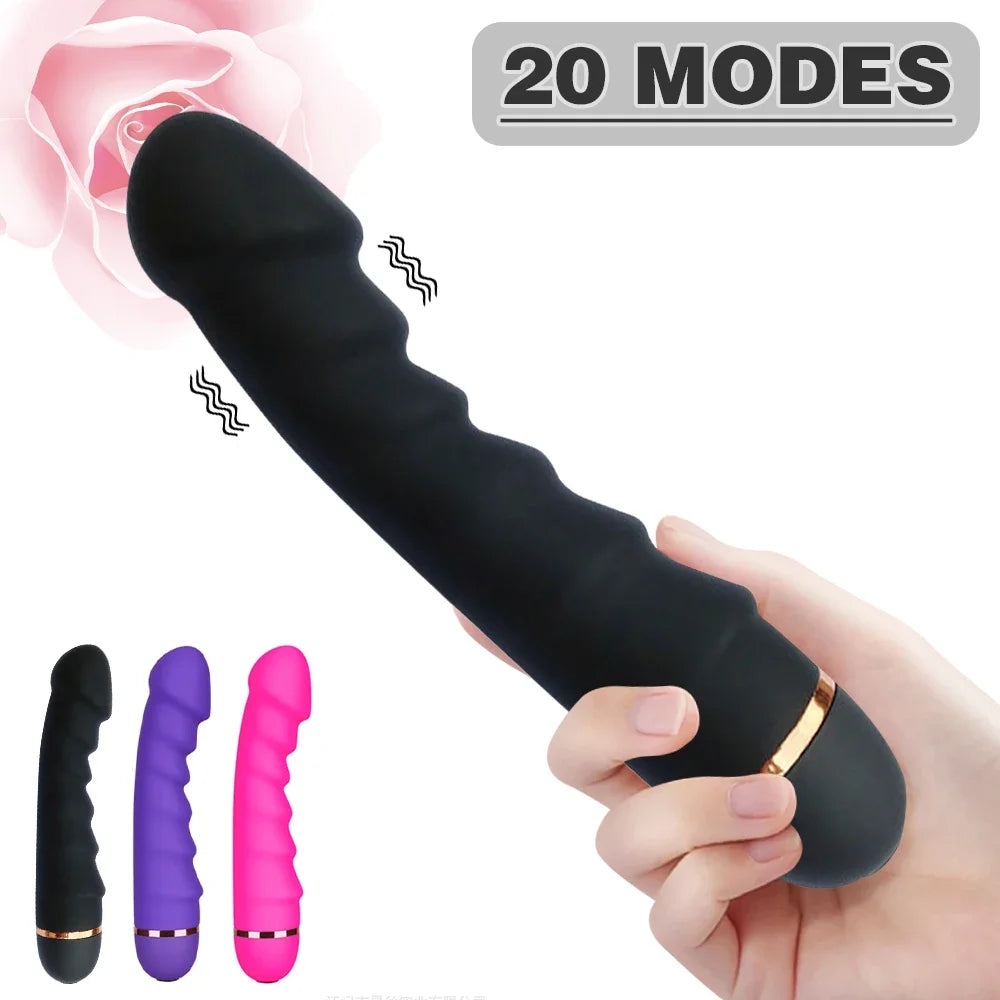 Ultra Soft 20-Mode Vibrating Dildo – G-Spot & Clit Pleaser