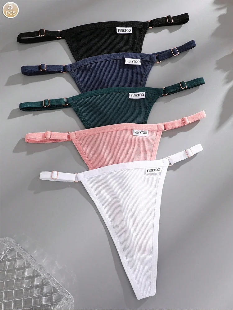 5-Pack Women's Cotton G-Strings β Adjustable Waist, Seamless & Sexy (S-XL)