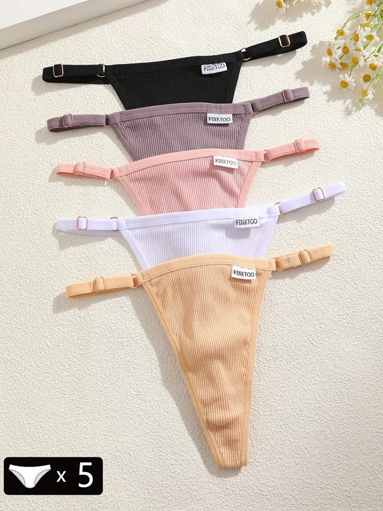 5-Pack Women's Cotton G-Strings β Adjustable Waist, Seamless & Sexy (S-XL)