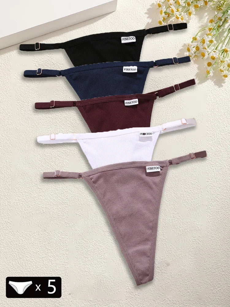 5-Pack Women's Cotton G-Strings β Adjustable Waist, Seamless & Sexy (S-XL)