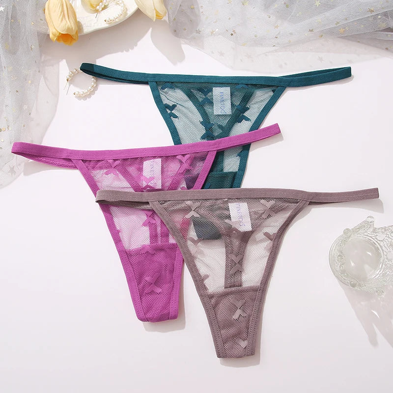 3-Pack Sheer Mesh G-Strings โ Sexy Low Rise G-Strings