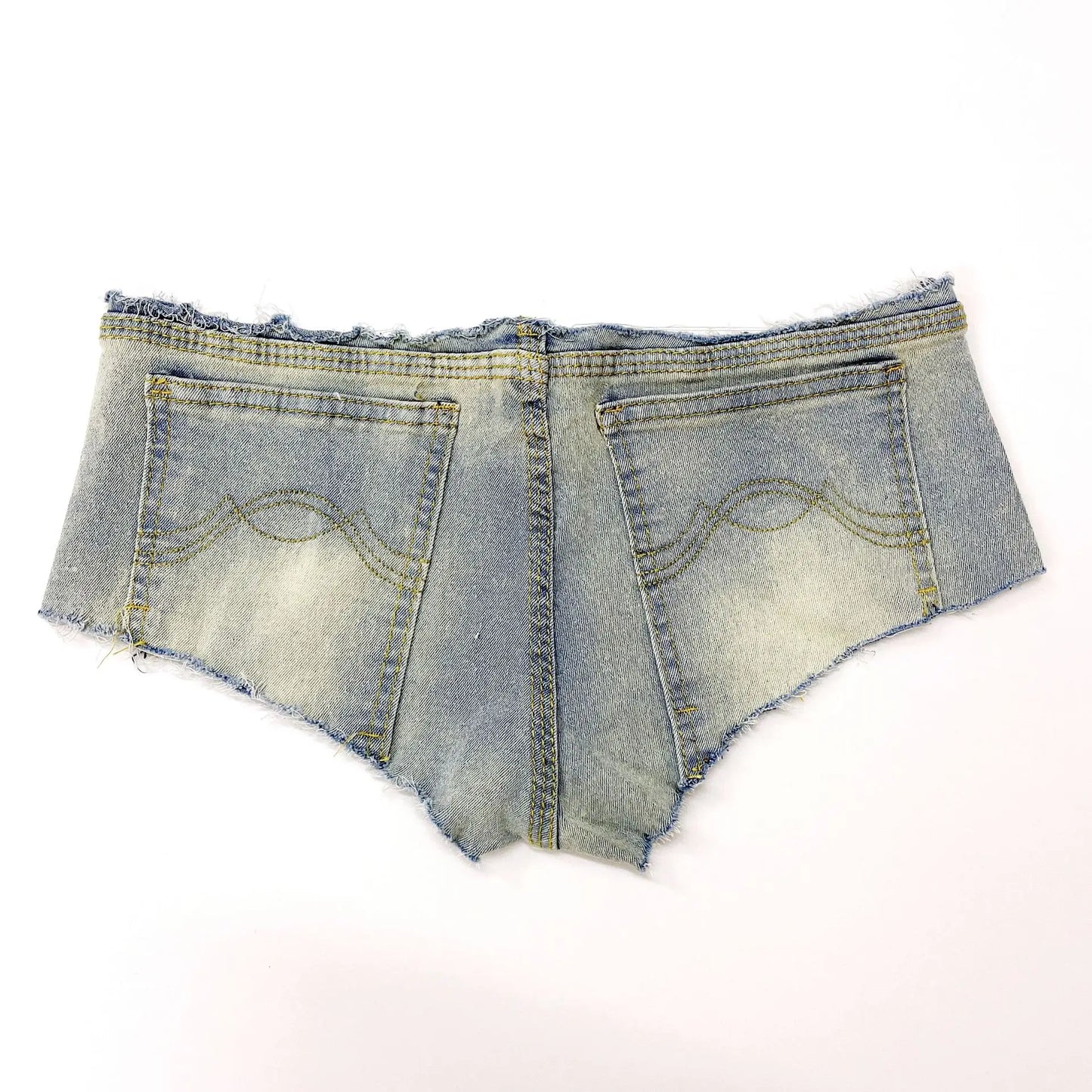 Unzipped Desire: Low-Rise Stretch Denim Zipper Panties β Ripped Club Babe Edition