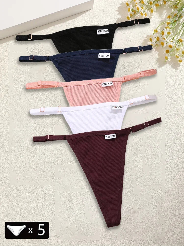 5-Pack Women's Cotton G-Strings β Adjustable Waist, Seamless & Sexy (S-XL)