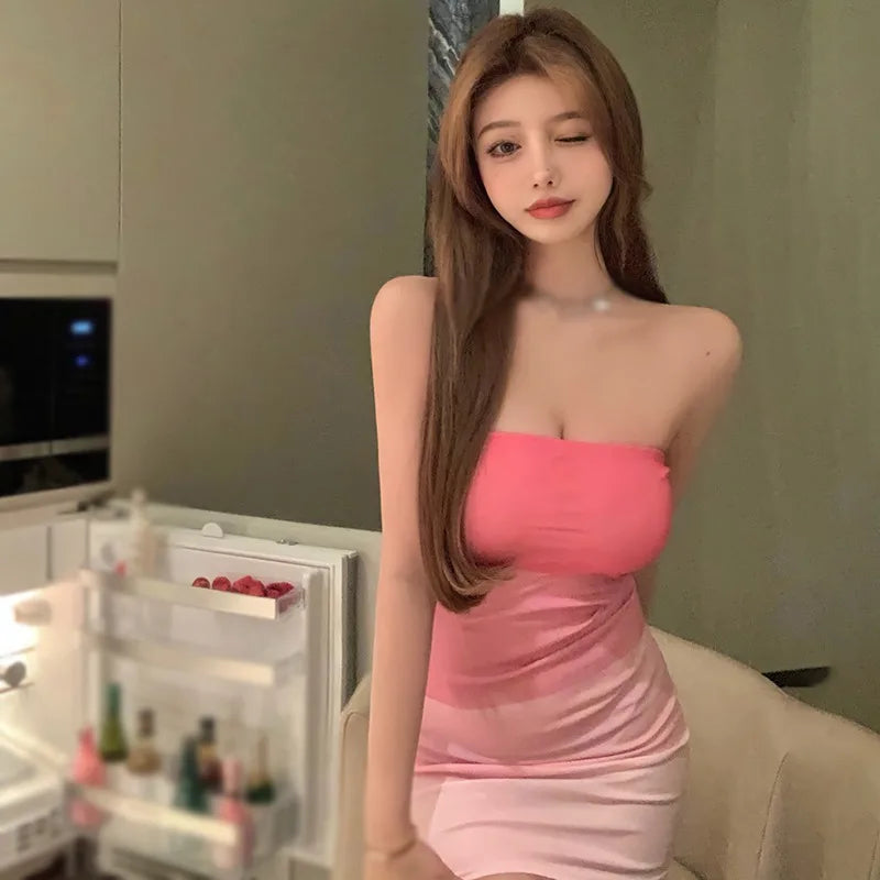 Sexy Strapless Mini Dress – Slim Fit