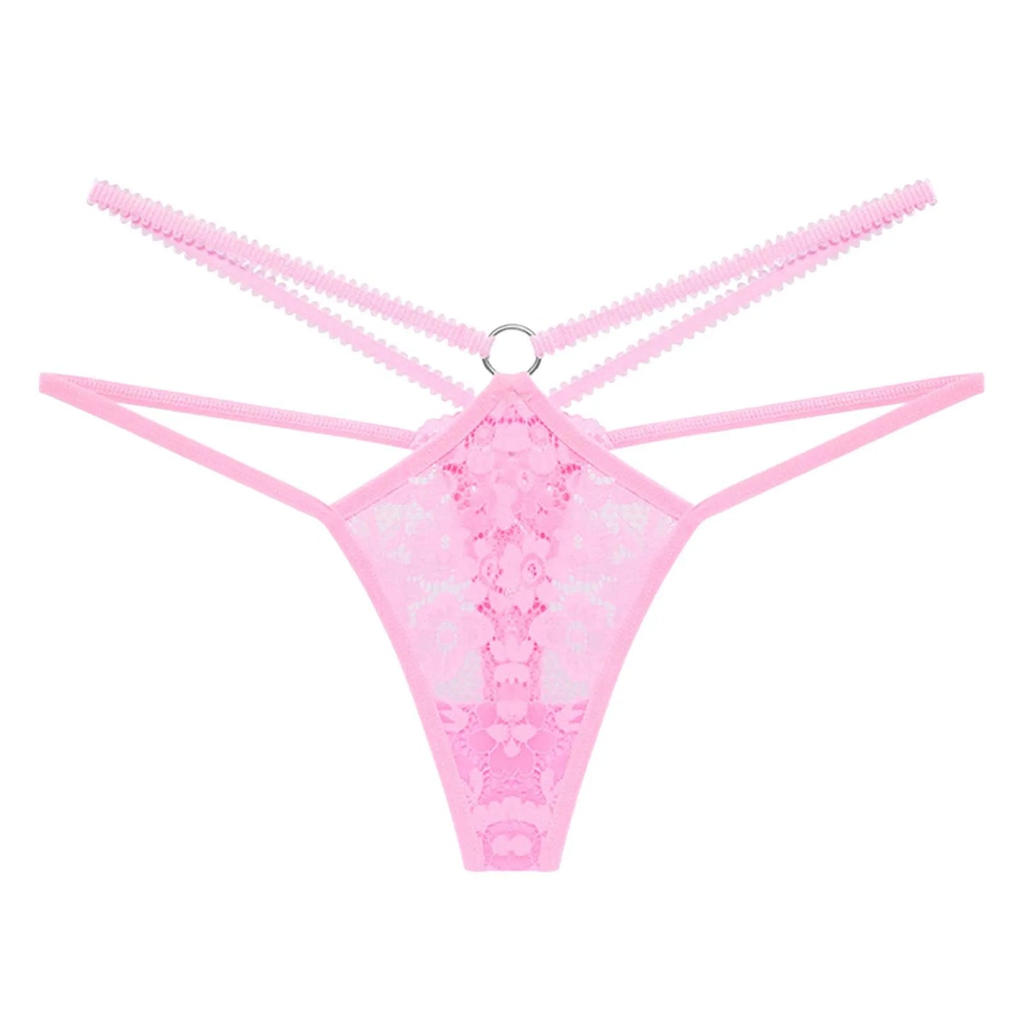 Strappy Floral Lace G-String Sexy Low-Rise Panties