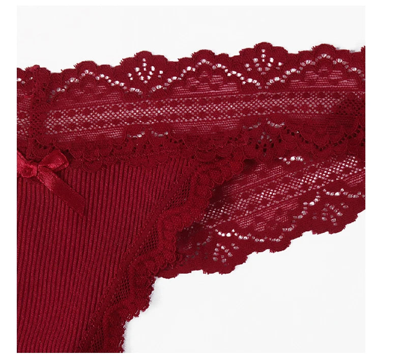 6-Pack Lace Bow Thongs – Soft, Low Rise, Ultra Sexy