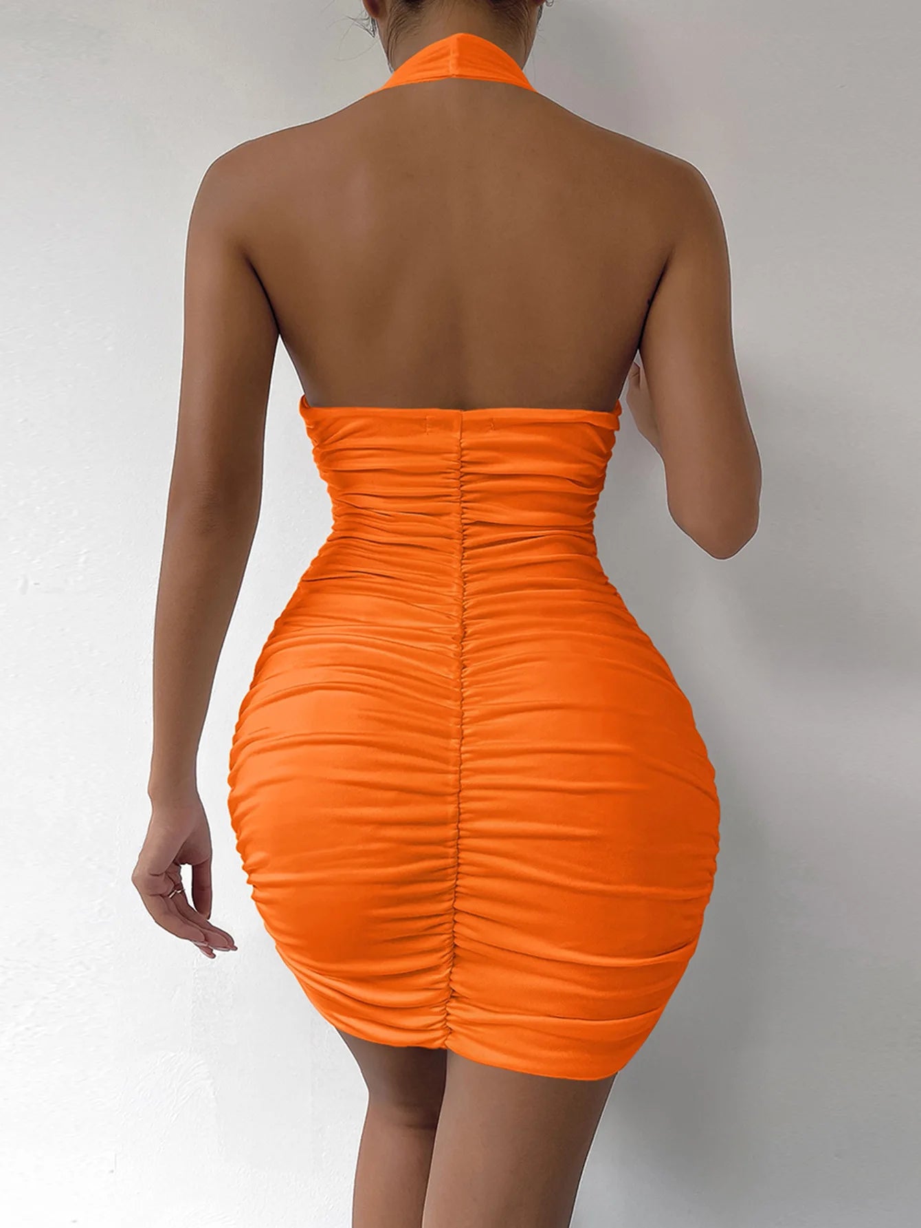 Hot Halter Mini Dress β Deep V, Backless, & Figure-Hugging Clubwear
