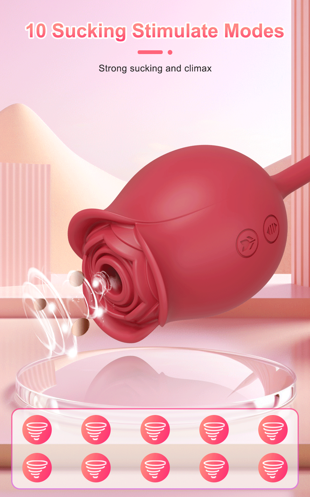 Rose Thrusting & Sucking Vibrator β 10 Modes for G-Spot & Clit Pleasure