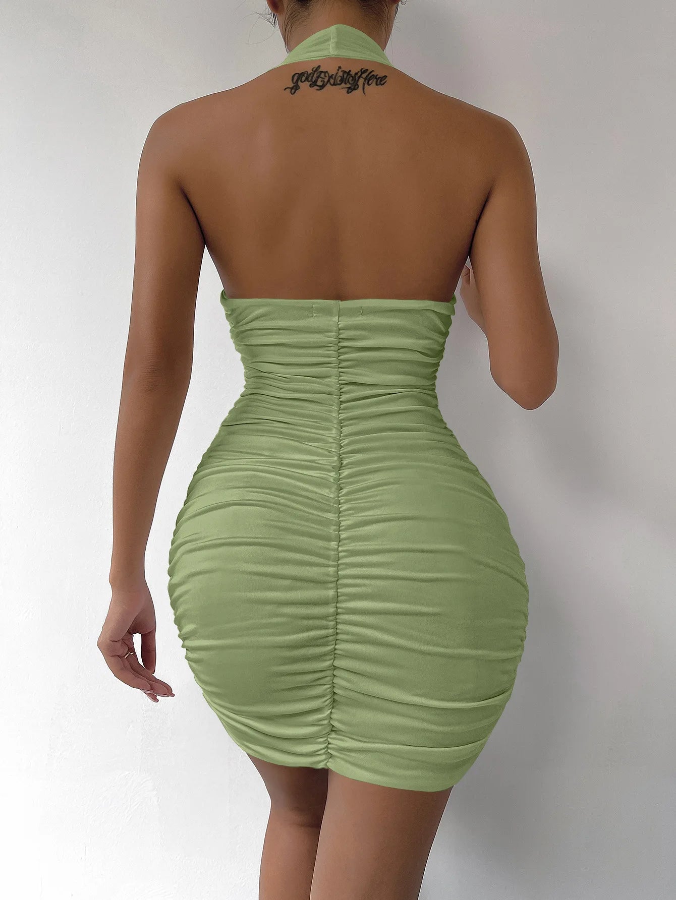 Hot Halter Mini Dress β Deep V, Backless, & Figure-Hugging Clubwear