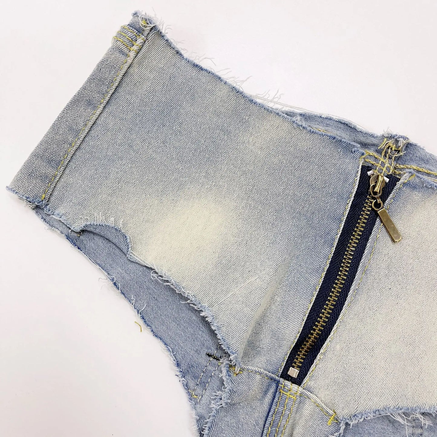 Unzipped Desire: Low-Rise Stretch Denim Zipper Panties β Ripped Club Babe Edition
