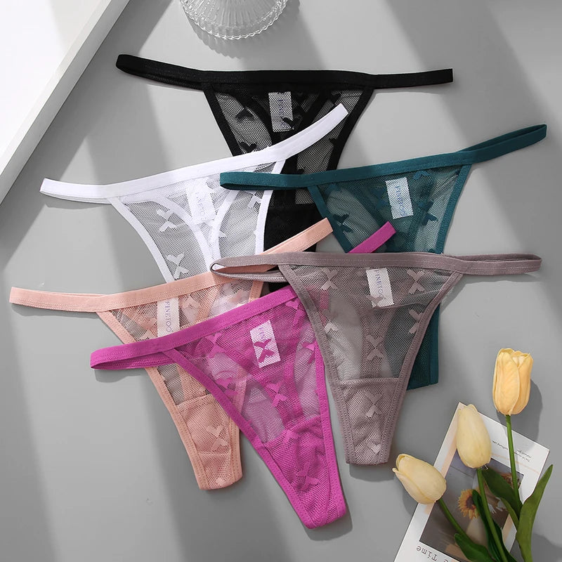 3-Pack Sheer Mesh G-Strings โ Sexy Low Rise G-Strings