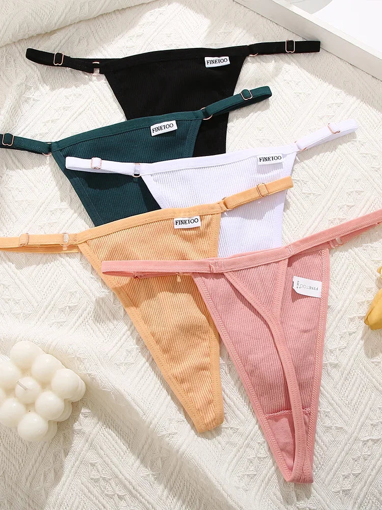 5-Pack Women's Cotton G-Strings β Adjustable Waist, Seamless & Sexy (S-XL)