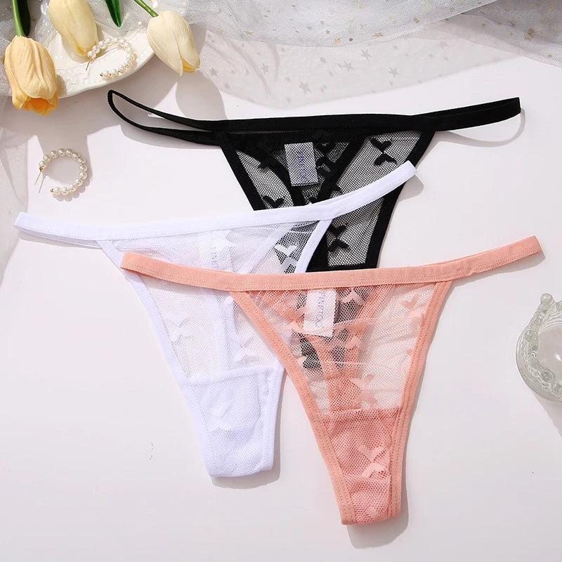 3-Pack Sheer Mesh G-Strings โ Sexy Low Rise G-Strings