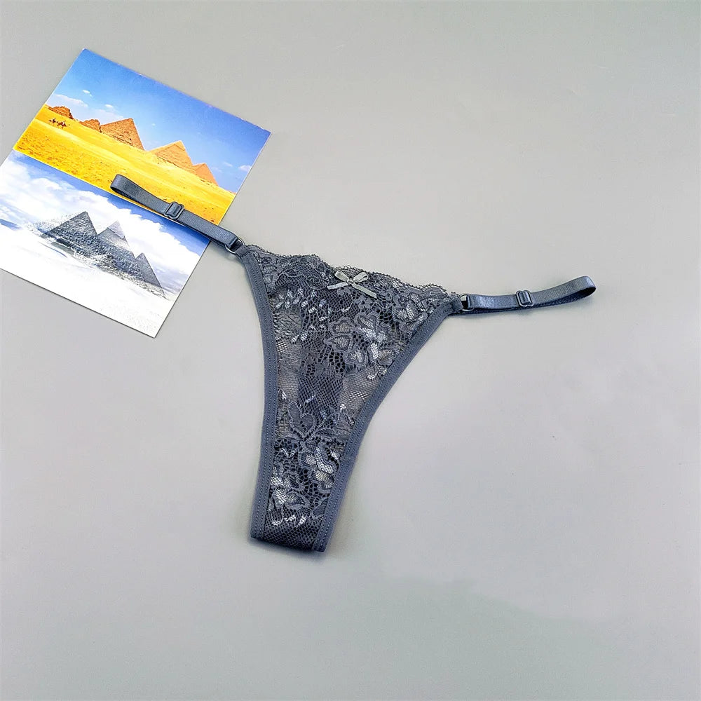3PCS Lace Thong Set – Sheer, Strappy & Seductive