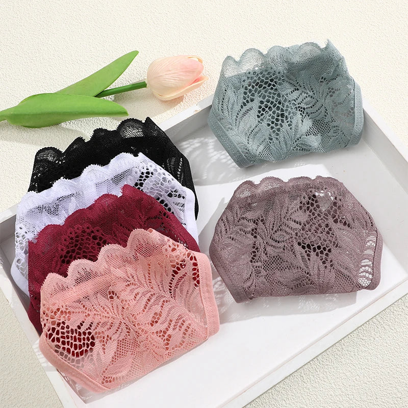 6PCS Lace G-String Panties β Sexy, Soft & Low Rise Lingerie