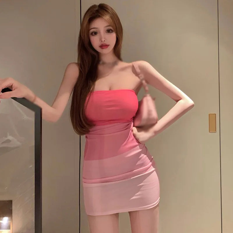 Sexy Strapless Mini Dress – Slim Fit