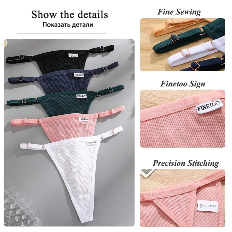 5-Pack Women's Cotton G-Strings β Adjustable Waist, Seamless & Sexy (S-XL)