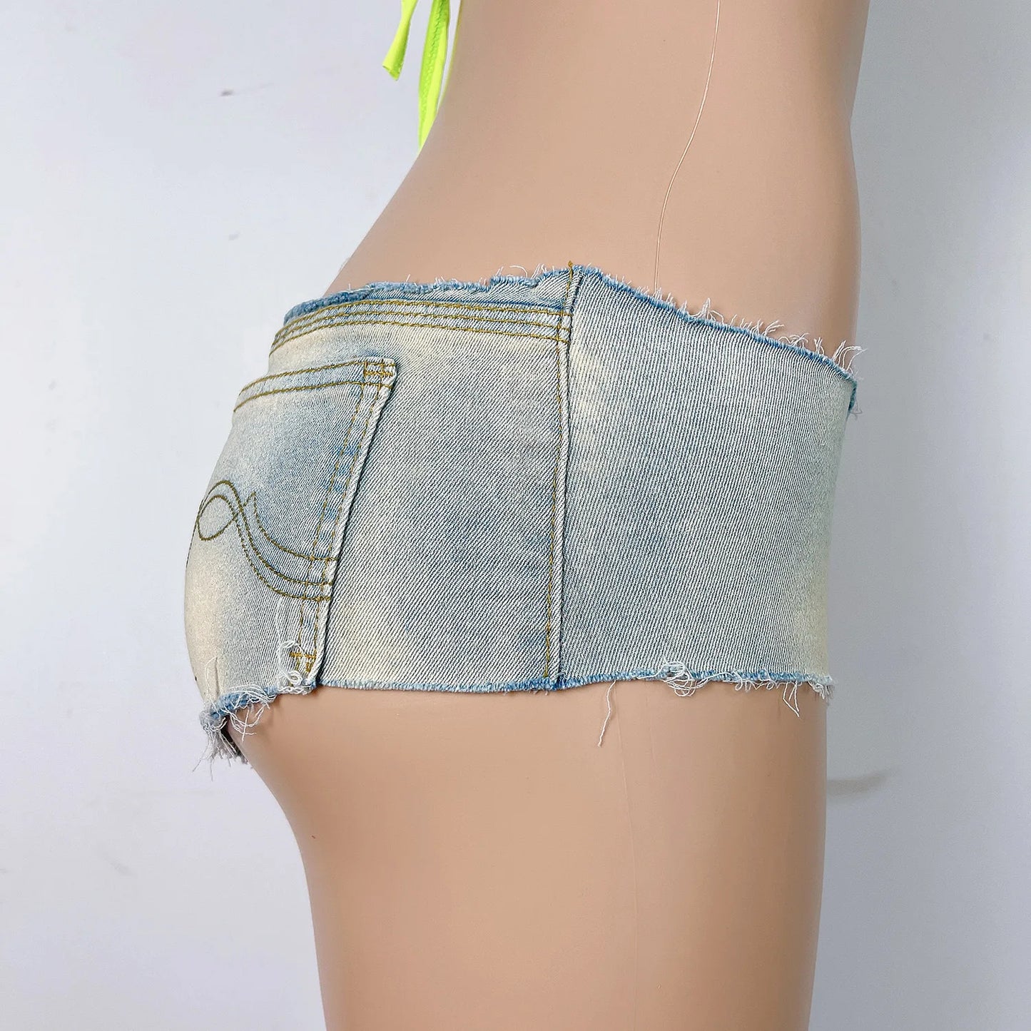 Unzipped Desire: Low-Rise Stretch Denim Zipper Panties β Ripped Club Babe Edition