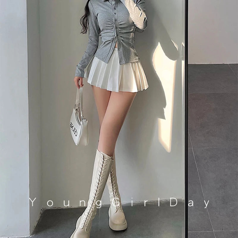 Ultra Mini Pleated Skirt with Built-In Shorts – High Waist Schoolgirl Aesthetic