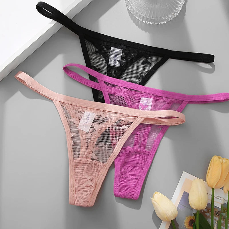 3-Pack Sheer Mesh G-Strings โ Sexy Low Rise G-Strings