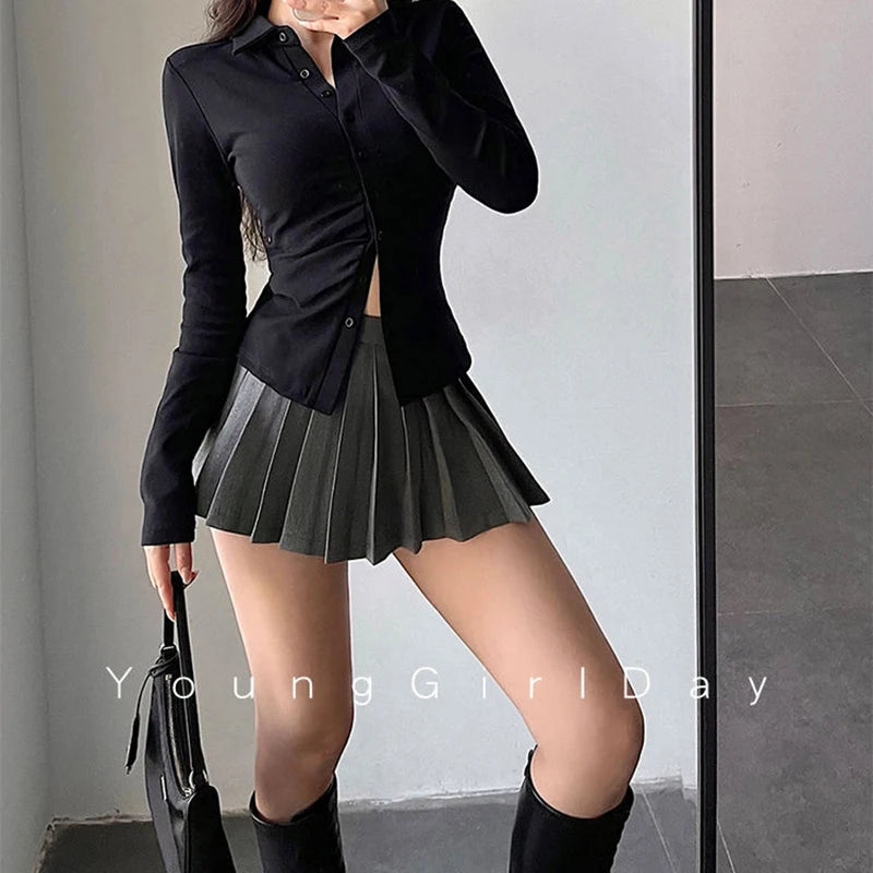 Ultra Mini Pleated Skirt with Built-In Shorts – High Waist Schoolgirl Aesthetic
