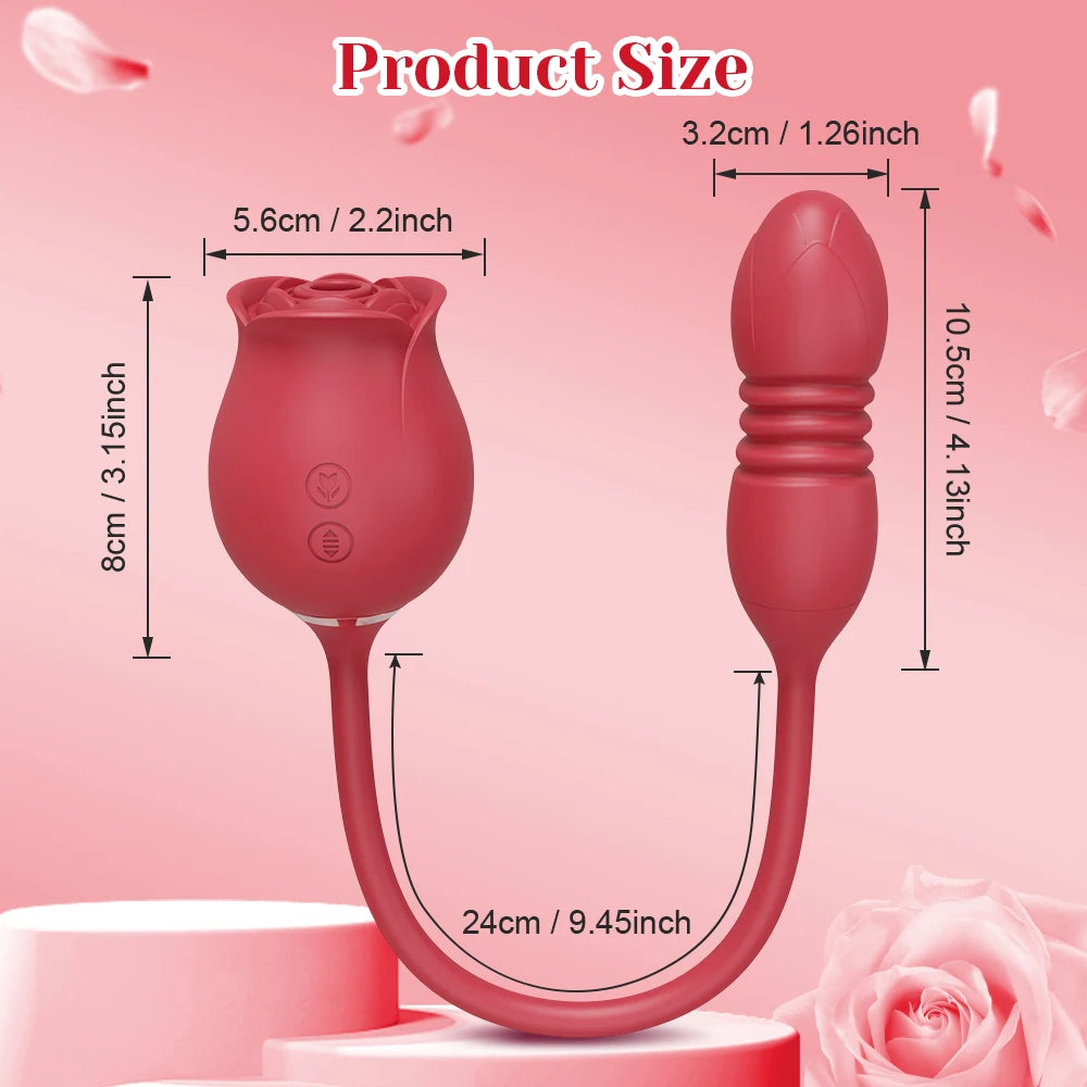 Rose Thrusting & Sucking Vibrator – 10 Modes for G-Spot & Clit Pleasure