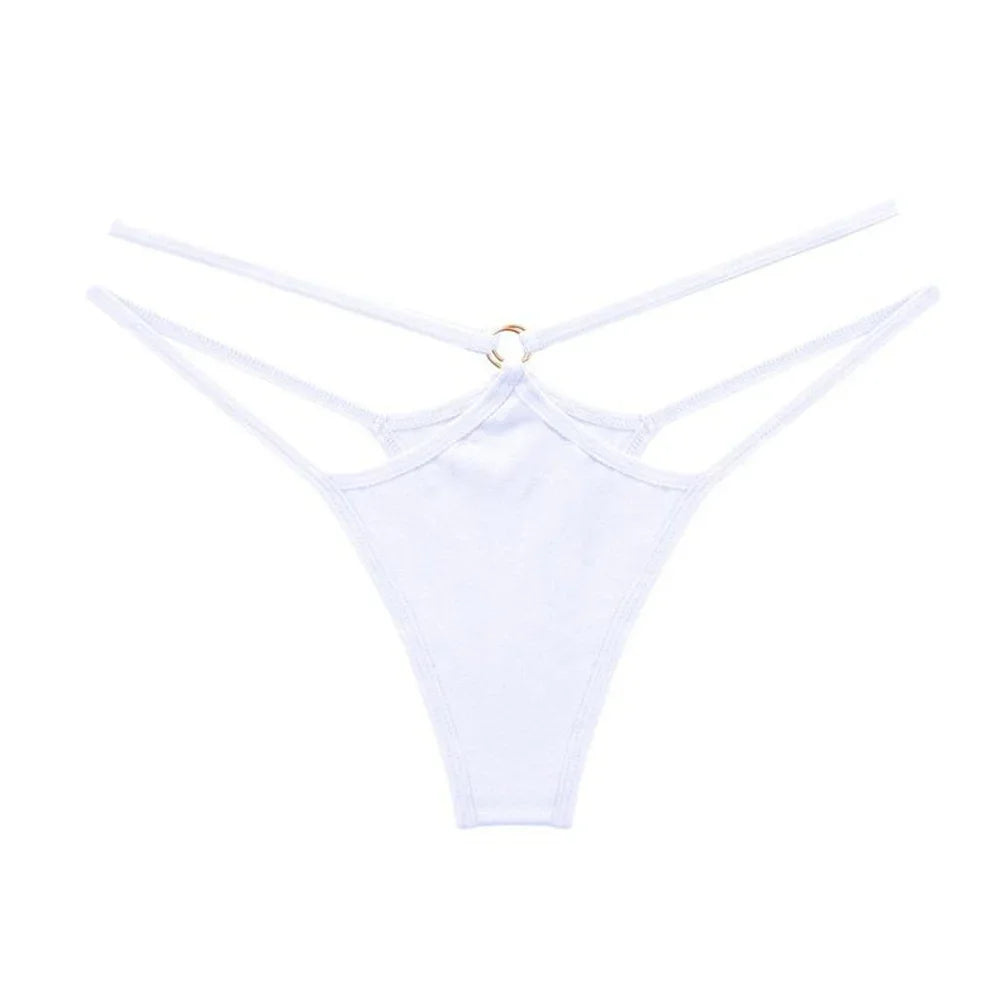 3-Piece Double Strap Cotton Thong Set – Low Rise Sexy Sports G-String