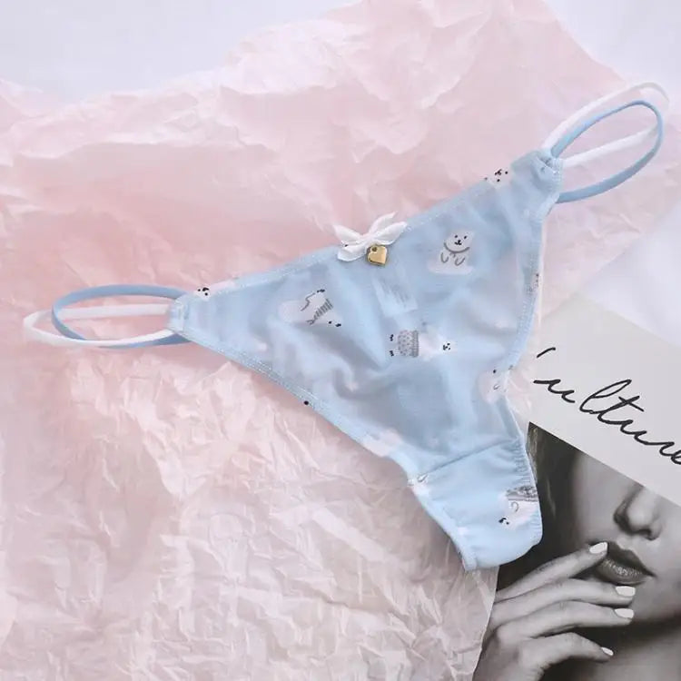 Kawaii Red Kitty Thong – Y2K Low-Rise Anime Panties