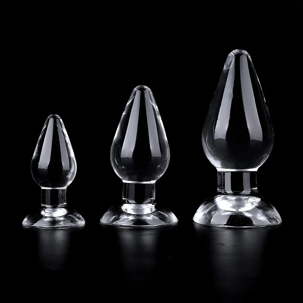Transparent Glass Butt Plug Set – 3 Size Anal Training Dilator