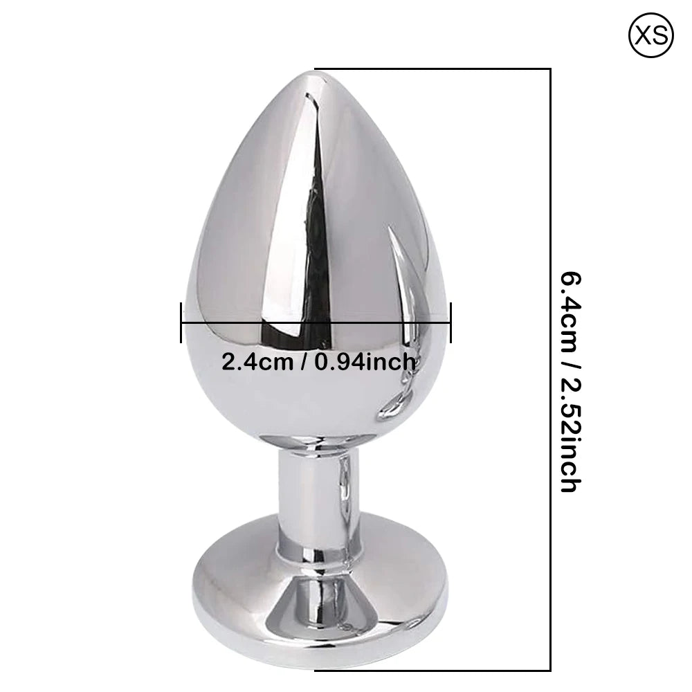 Diamond Metal Anal Plug – 5-Size Luxury Collection