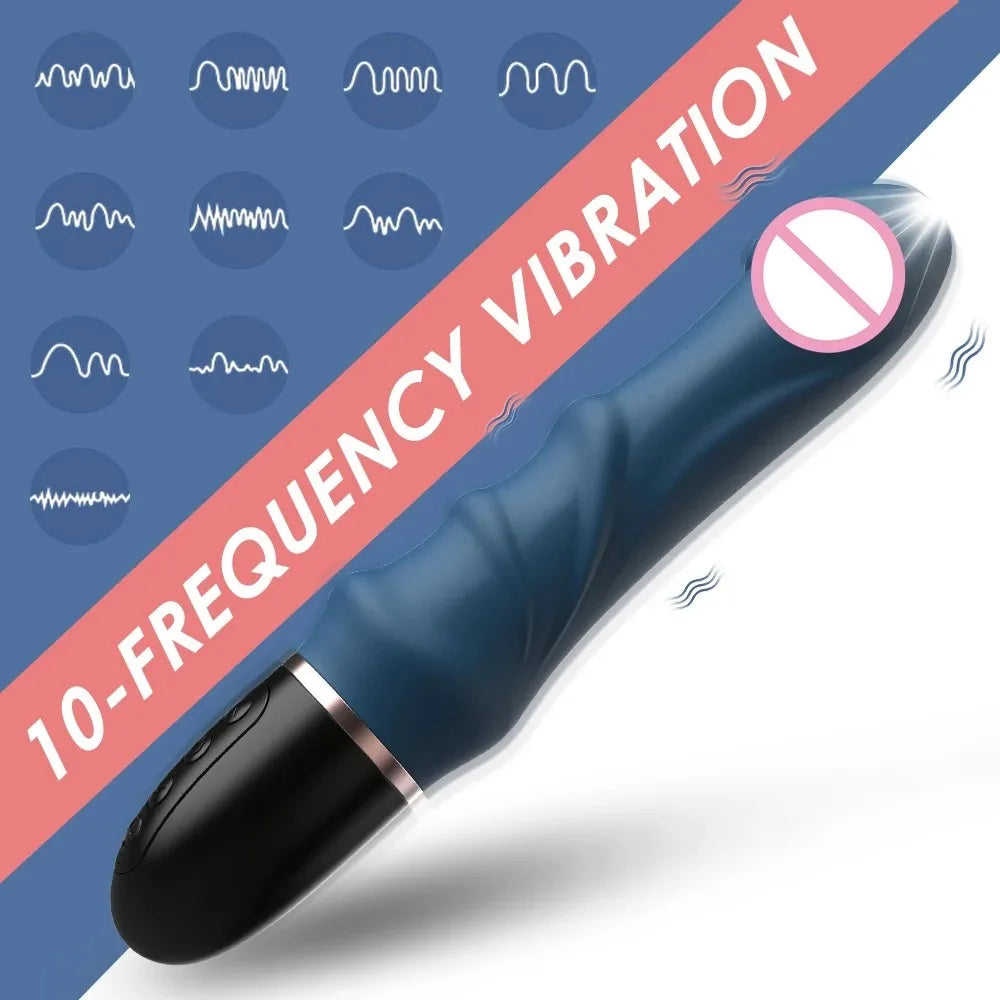 10-Mode Silicone Dildo Vibrator – G-Spot & Clitoral Stimulator