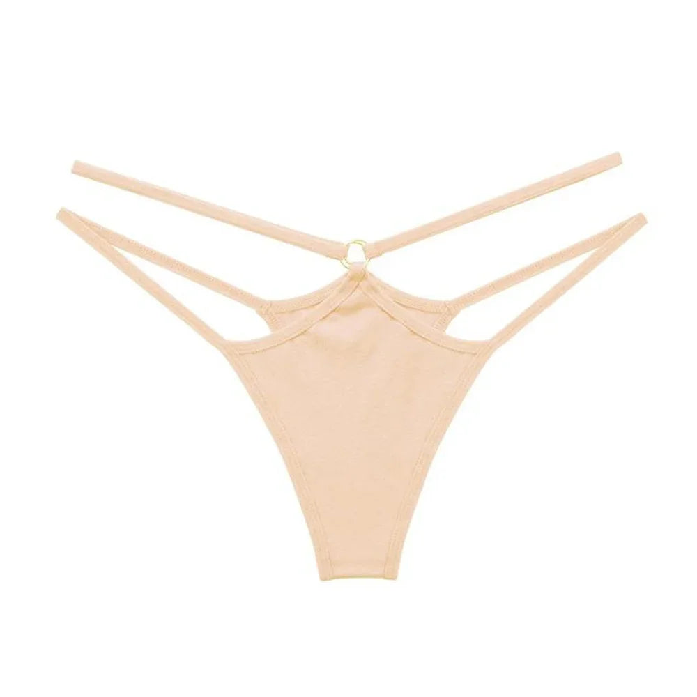 3-Piece Double Strap Cotton Thong Set – Low Rise Sexy Sports G-String