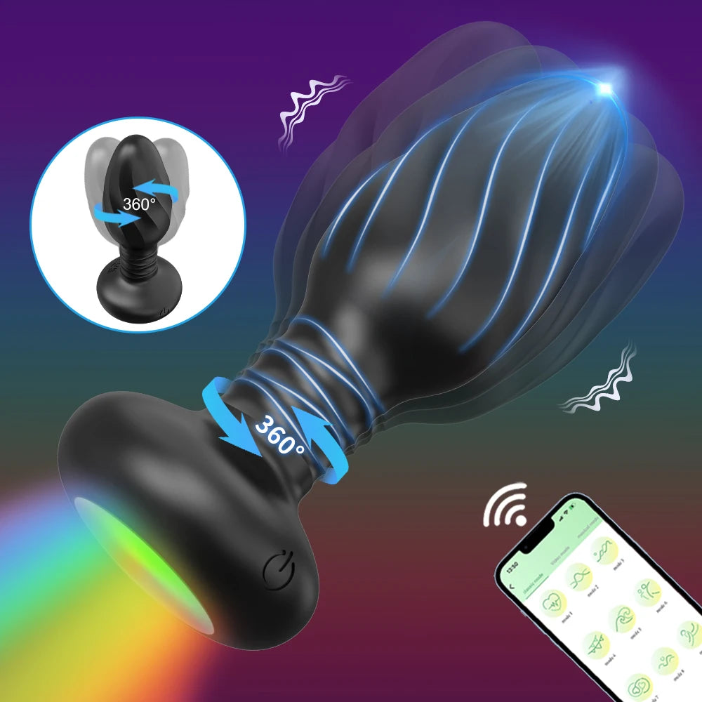 APP-Controlled Rotating LED Butt Plug