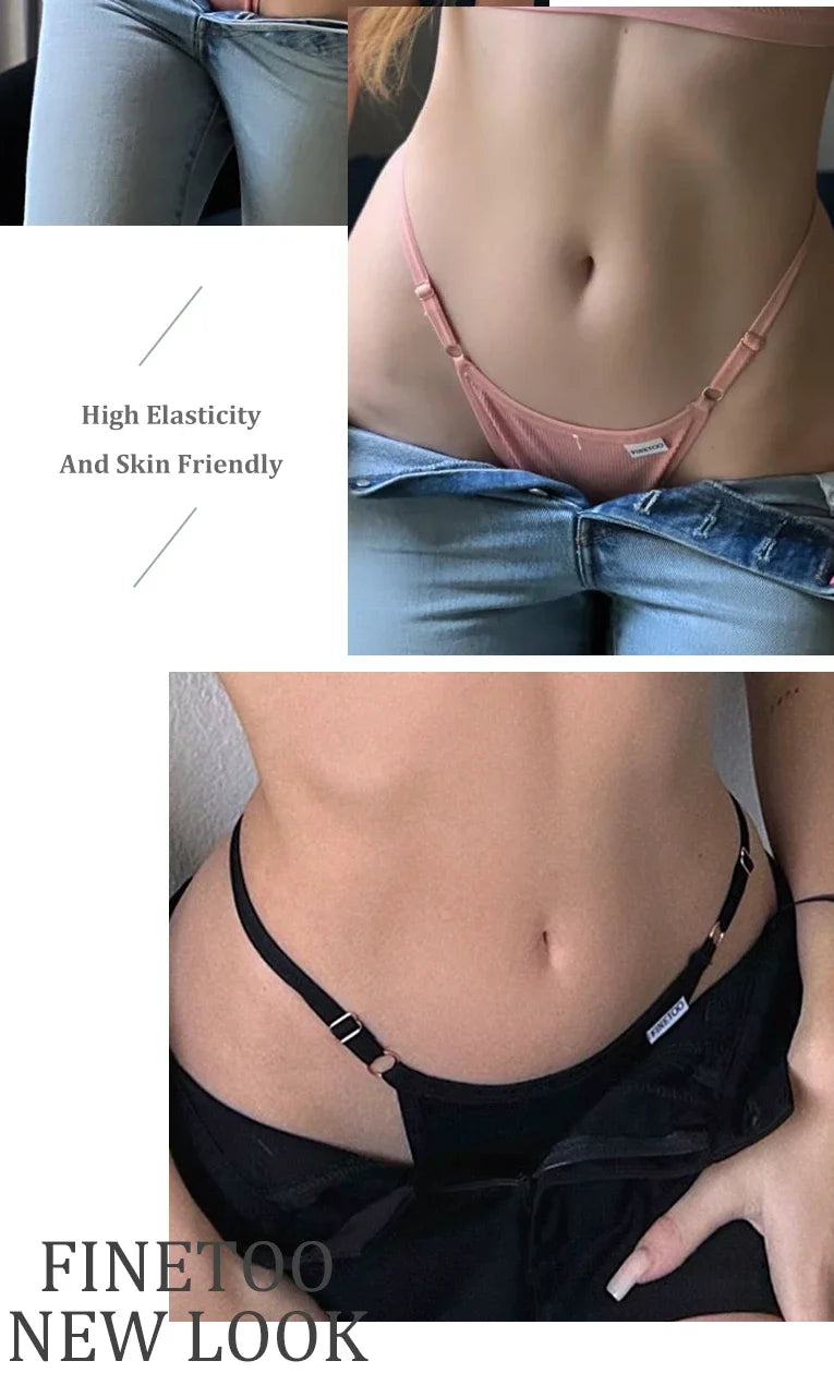 5-Pack Women's Cotton G-Strings – Adjustable Waist, Seamless & Sexy (S-XL)