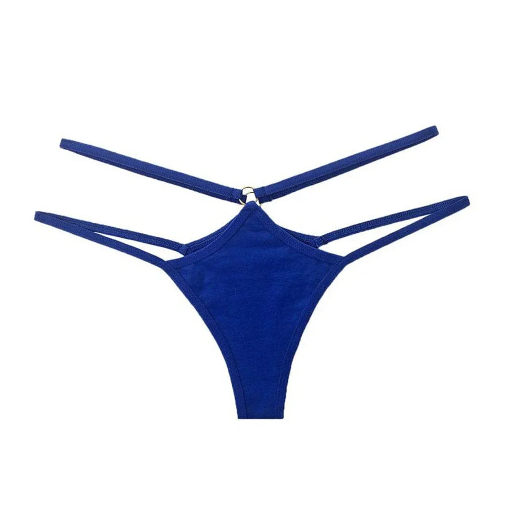 3-Piece Double Strap Cotton Thong Set – Low Rise Sexy Sports G-String