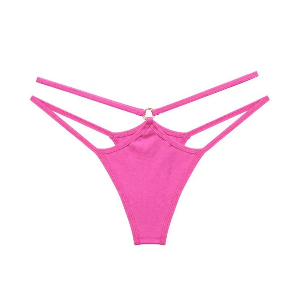 3-Piece Double Strap Cotton Thong Set – Low Rise Sexy Sports G-String
