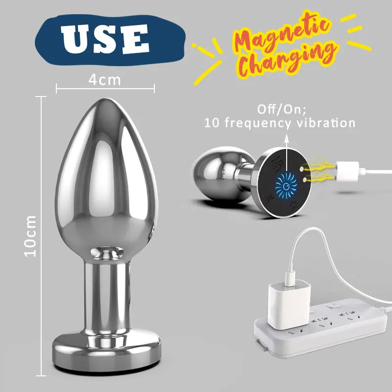 Remote-Controlled Vibrating Anal Plug – 10 Intense Modes & Flashing LED Base