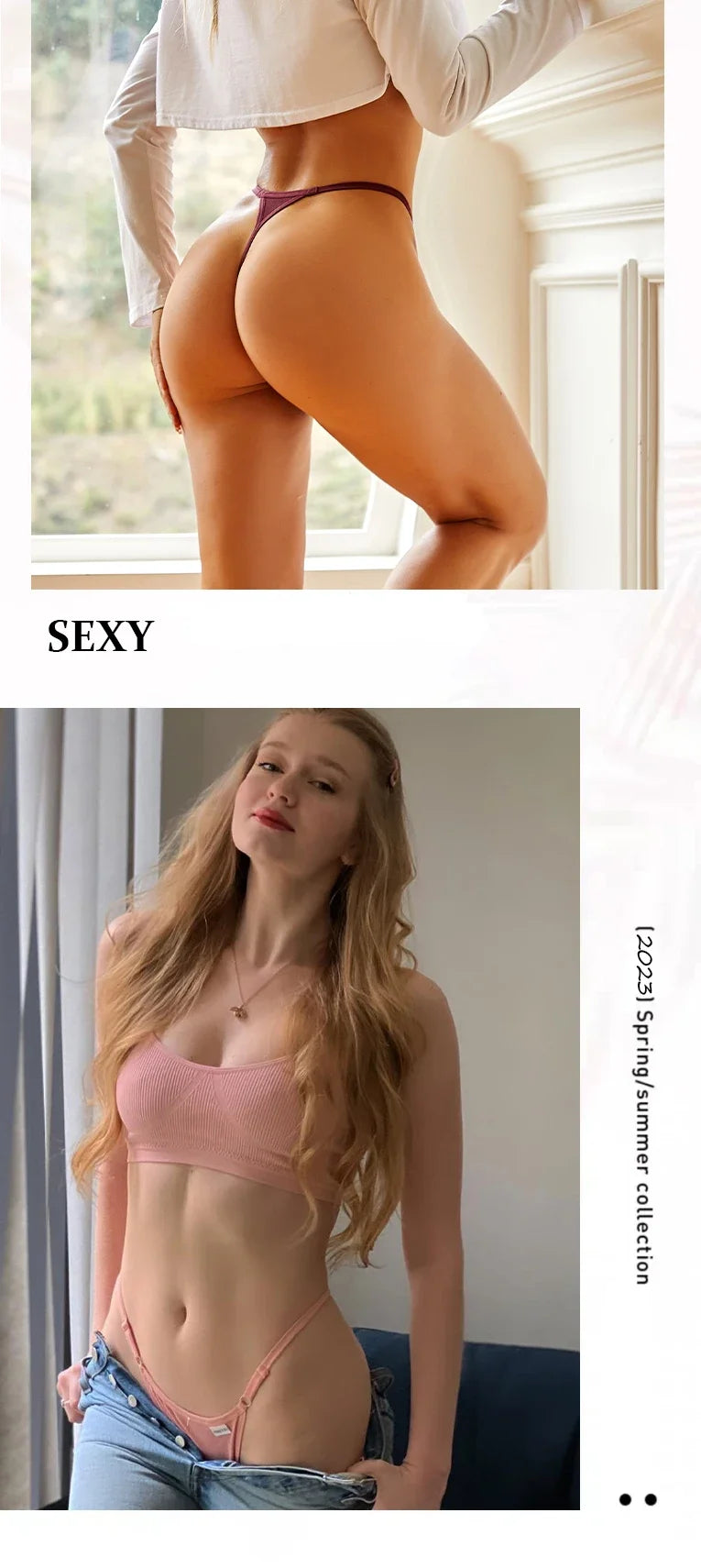 5-Pack Women's Cotton G-Strings – Adjustable Waist, Seamless & Sexy (S-XL)