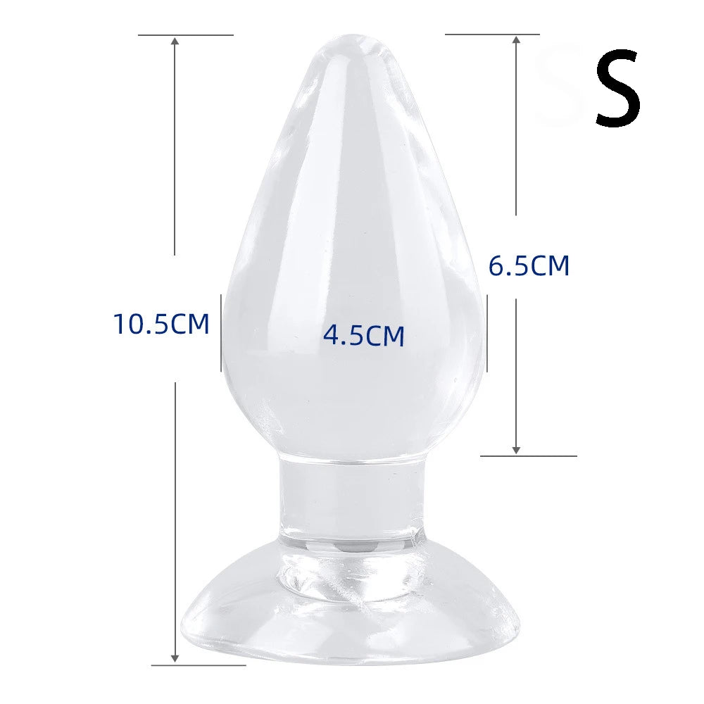 Transparent Glass Butt Plug Set – 3 Size Anal Training Dilator