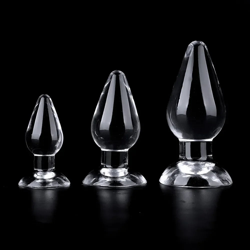Transparent Glass Butt Plug Set – 3 Size Anal Training Dilator
