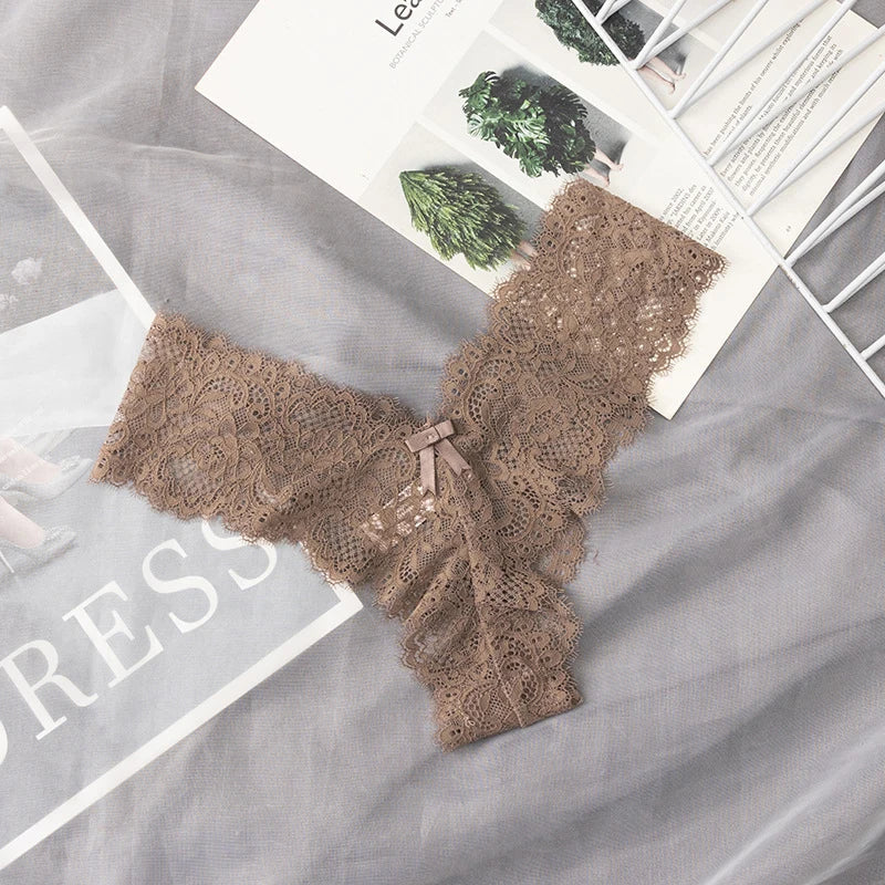 Lace Temptation Thong – Sheer Bow G-String