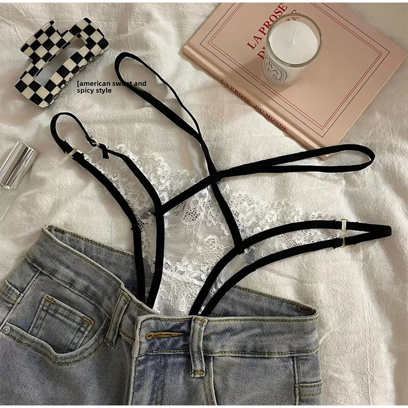 French Lace Mesh Low-Waist Panty