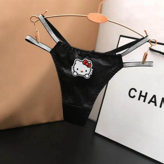 Kawaii Red Kitty Thong – Y2K Low-Rise Anime Panties
