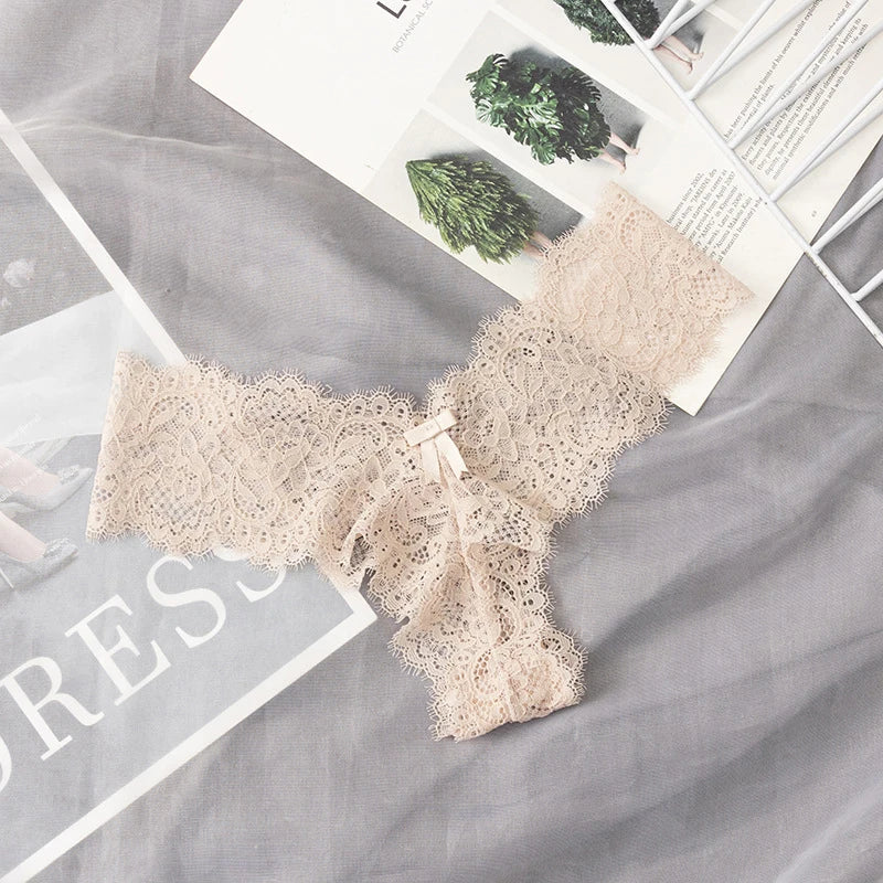 Lace Temptation Thong – Sheer Bow G-String